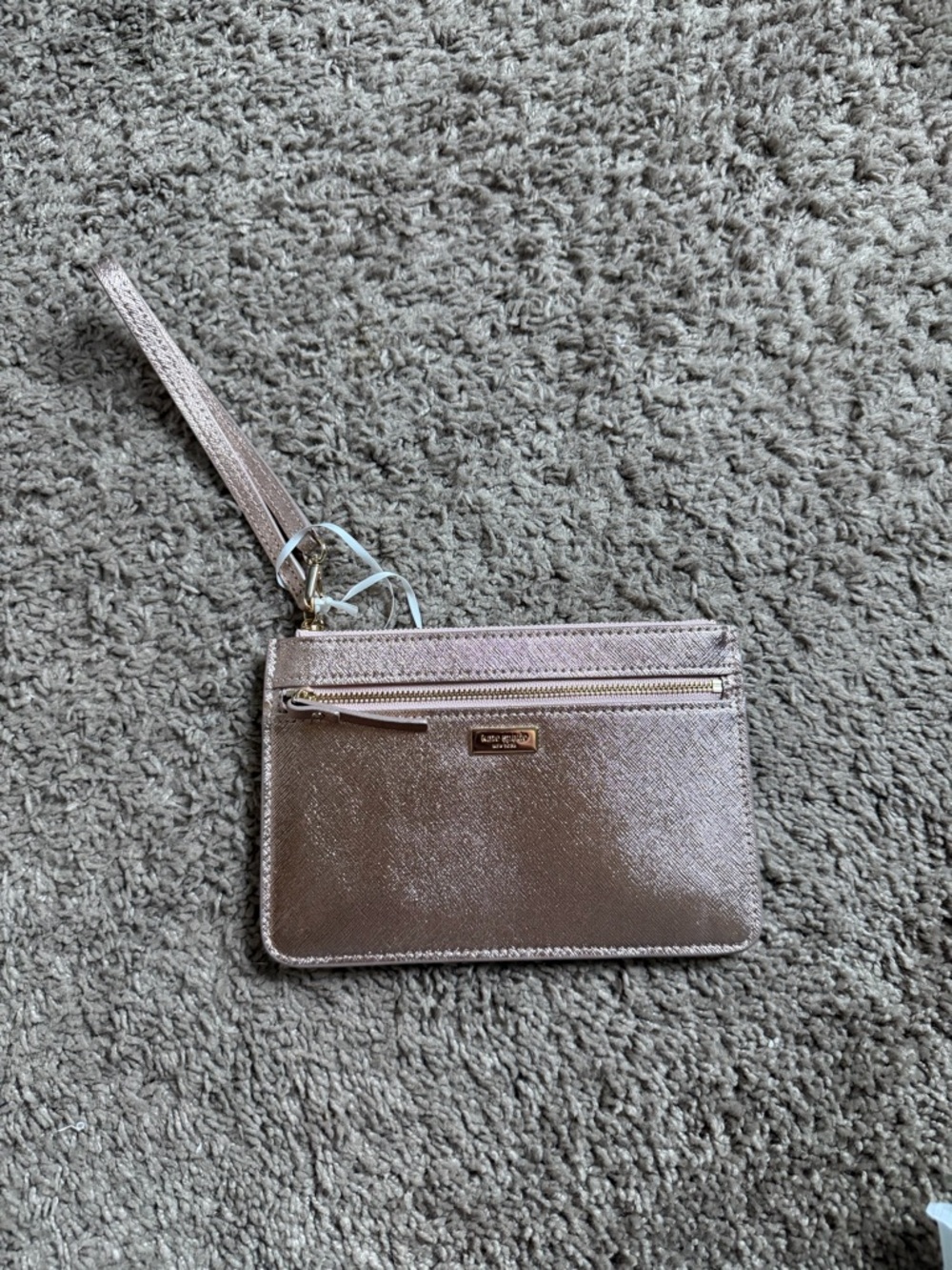kate spade Rose Gold Metallic Wristlet Pouch